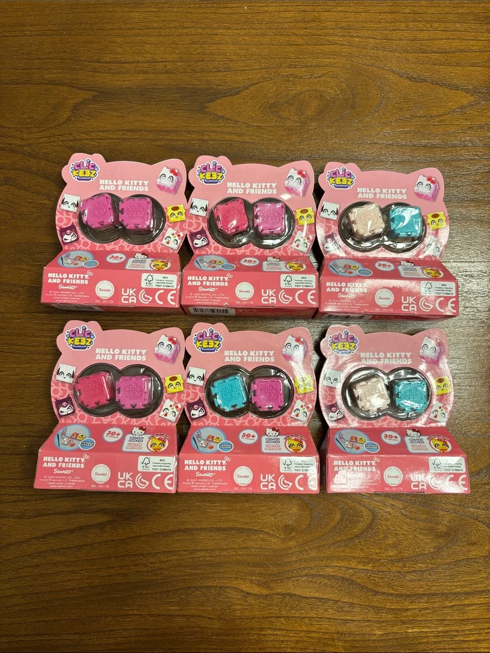 Lot Of 6 Clickeez Hello Kitty and Friends 3pk Fidget Mystery Toy - NEW Sealed
